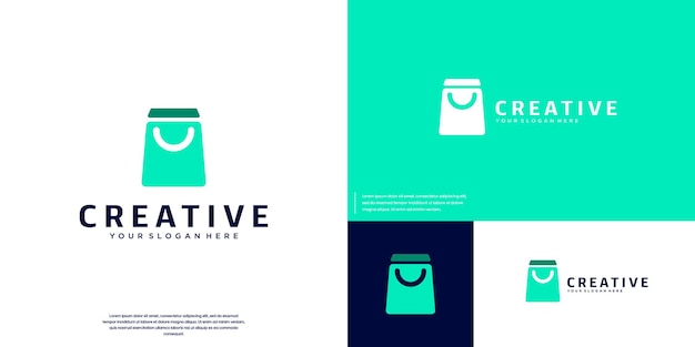 Compras inteligentes con un simple concepto de bolsa de compras ilustración gráfica vectorial de comercio