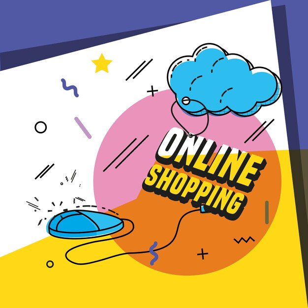 compras en línea con la computadora del mouse