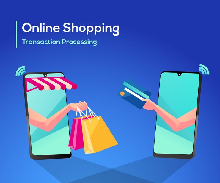 Vector compras en línea o procesamiento de transacciones en línea