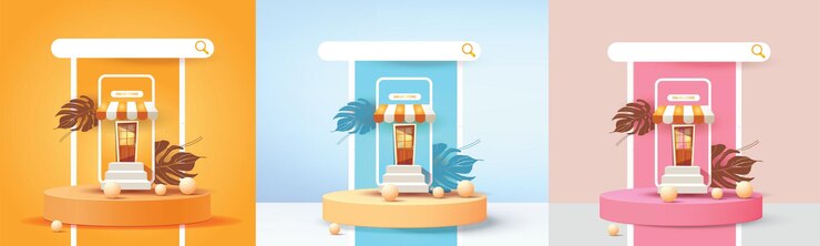 Vector compras en línea por teléfono comprar vender negocio digital web banner aplicación dinero publicidad pago