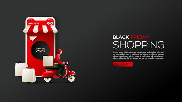 Compras online del black friday con un smartphone como tienda