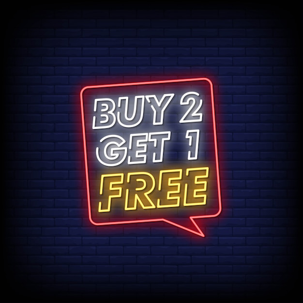 Compre 2 obtenga 1 texto de estilo de letreros de neón gratis