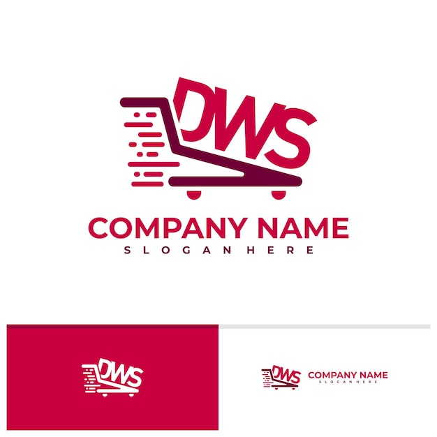 Compre la plantilla vectorial del logotipo de DWS Conceptos iniciales de diseño del logotipo de DWS