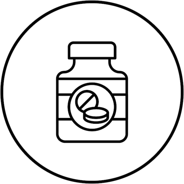 Los comprimidos El icono del vector del frasco se puede utilizar para el conjunto de iconos de Medicinas I