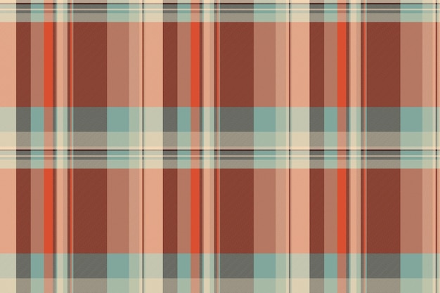 Comprobación de fondo textil de patrón tartan a cuadros con una textura de tela sin costura vectorial en colores pastel y rojo