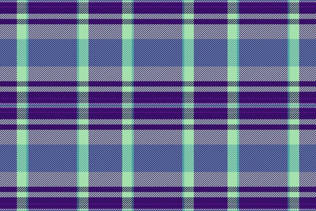 Comprobación de gráficos fondo tartan borde textil cuadrado sin costuras patrón de tela de la túnica textura vectorial en colores violeta y claro