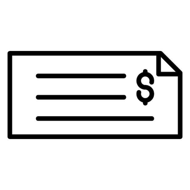 comprobación de papel de pago documento de negocio en diseño plano símbolo vector logotipo icono signo pegatina de aplicación