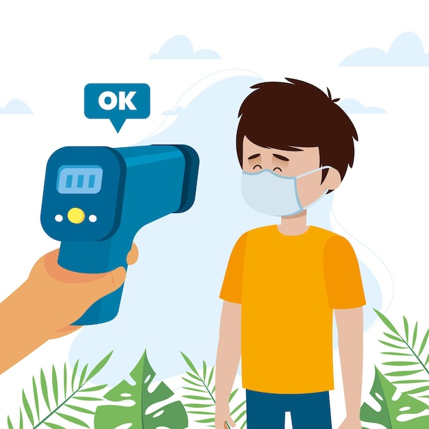 Comprobación de la temperatura corporal en espacios públicos