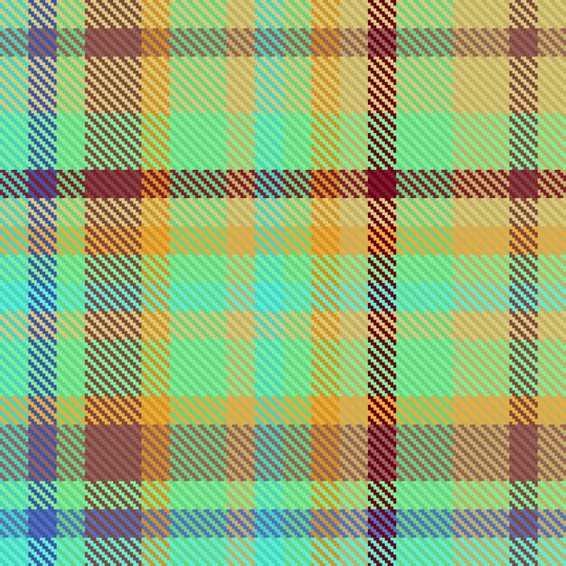 Comprobación de textura de fondo del patrón de vector de tartán con una tela escocesa sin costura textil