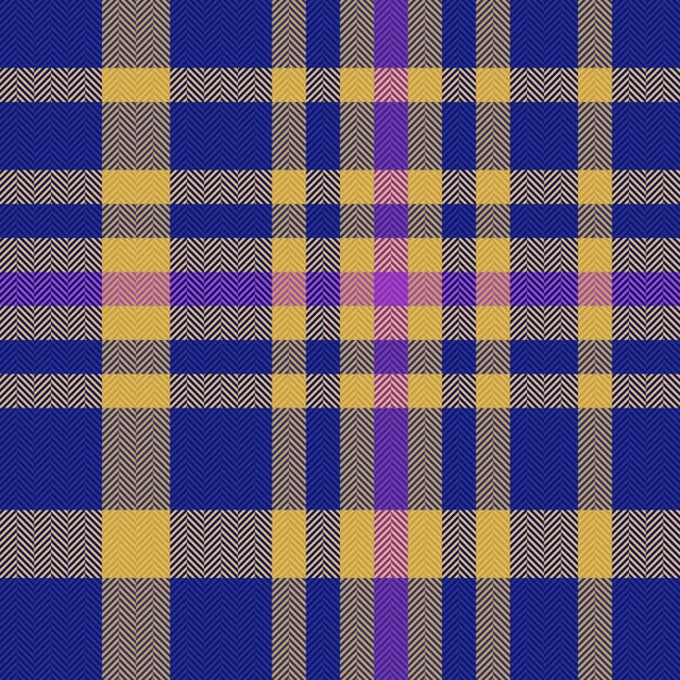 Comprobación de textura textil del vector de cuadros de tartán con una tela de patrones sin fisuras de fondo