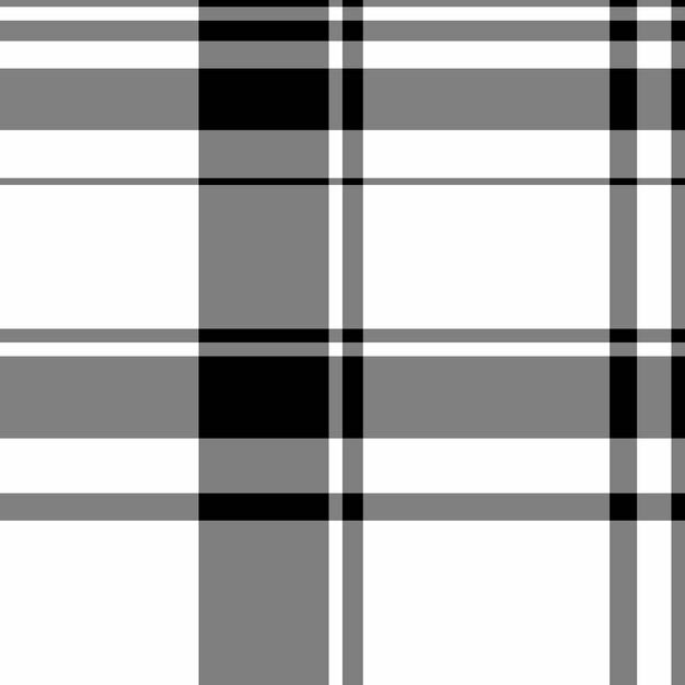 Comprobación vectorial de fondo de la textura textil sin costura con un patrón de tela de tartan a cuadros en colores gris y blanco