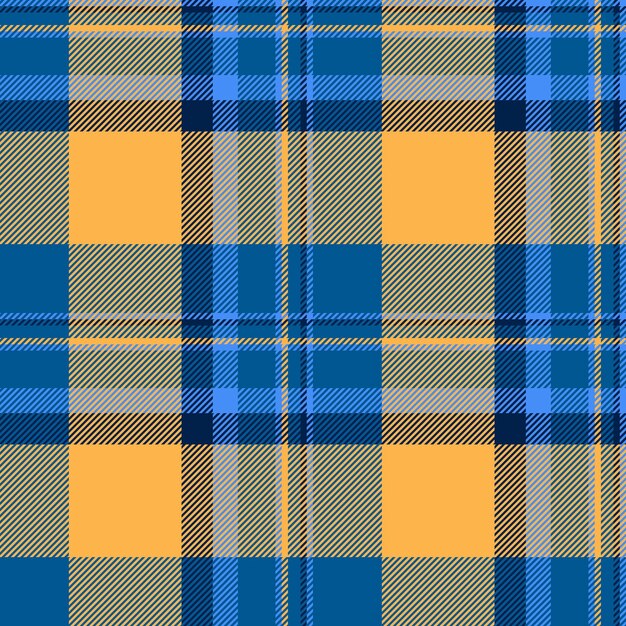 Comprobar el contenido de la tela de fondo de terciopelo textil tartan sin costuras Vector de textura de patrón retro a cuadros en colores cian y ámbar