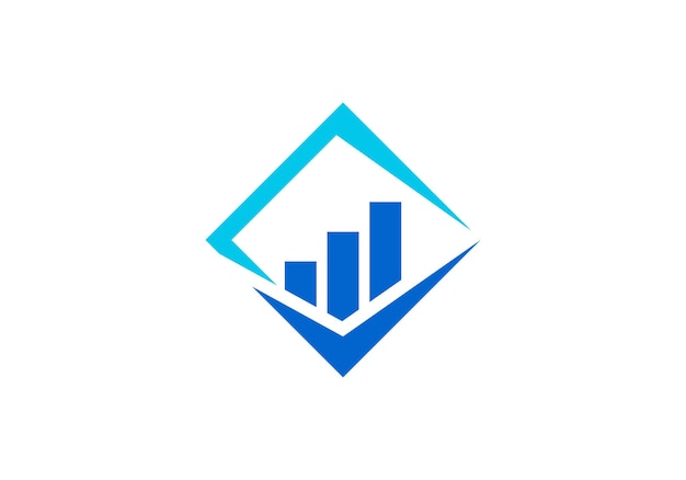 comprobar el logotipo financiero diagrama de barras creativo diseño de icono de contabilidad