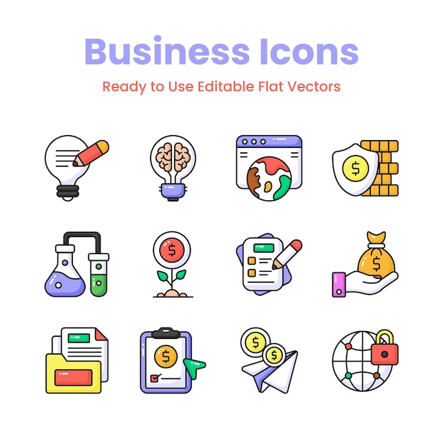 Compruebe este conjunto de vectores de negocios de diseño creativo fácil de usar y descargar