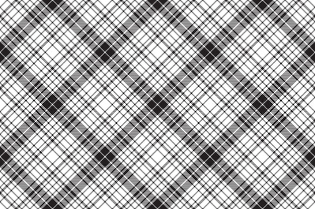 Compruebe diagonal textura plaid negro blanco de patrones sin fisuras