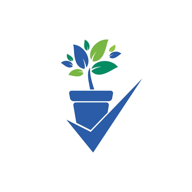 Compruebe el diseño del logotipo del vector del jardín