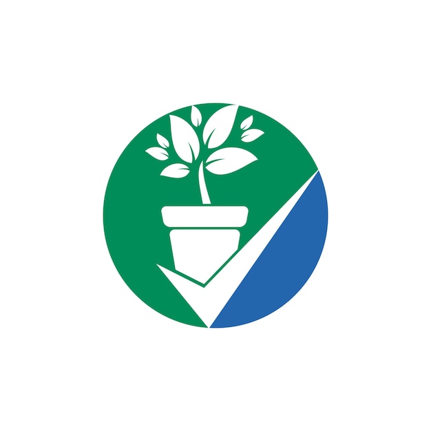 Compruebe el diseño del logotipo del vector del jardín