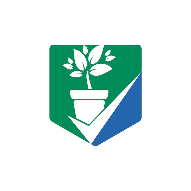 Compruebe el diseño del logotipo del vector del jardín