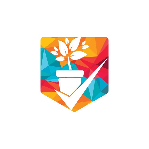 Compruebe el diseño del logotipo del vector del jardín