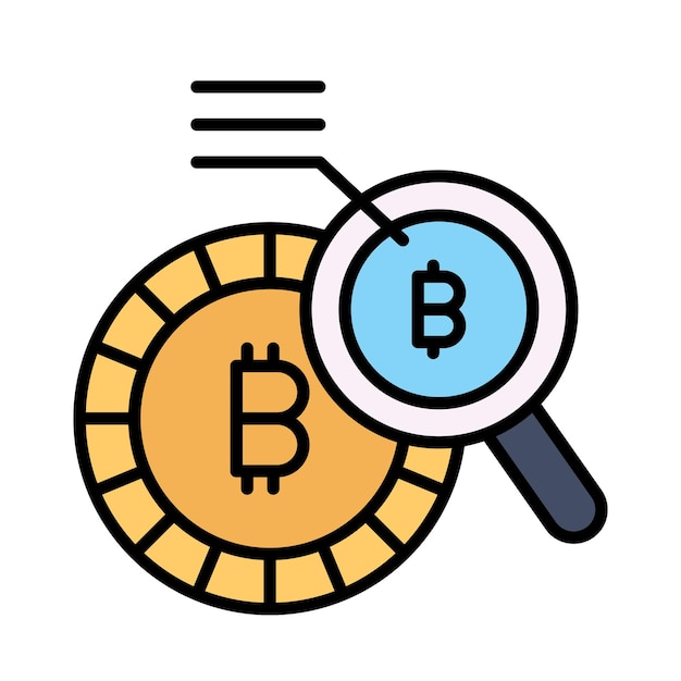 Compruebe este hermoso diseño vectorial de la investigación de bitcoin en estilo de moda