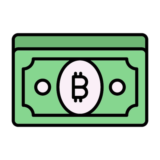 Compruebe este hermoso icono de Bitcoin billete de papel moneda criptomoneda