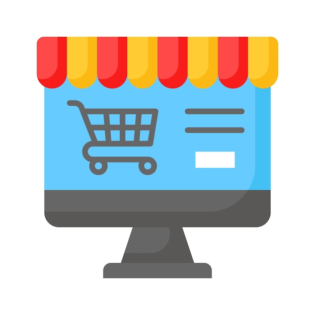 Compruebe este hermoso icono de diseño de compras en línea en estilo de moda