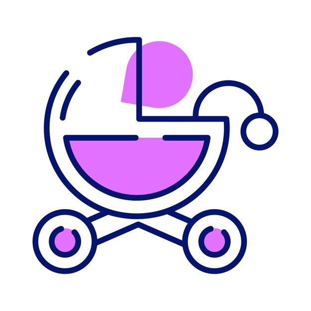 Compruebe este hermoso icono de diseño vectorial de cochecito para bebés