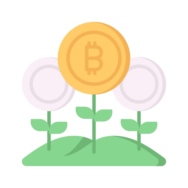 Compruebe este hermoso vector de la agricultura de bitcoin en el estilo de moda