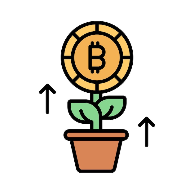 Compruebe este hermoso vector de la agricultura de bitcoin en el estilo de moda