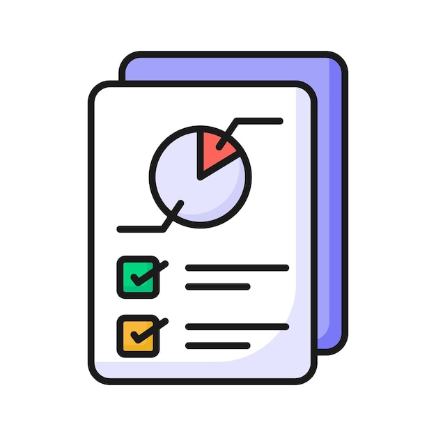 Compruebe este icono cuidadosamente elaborado de informe de negocios vector de informe analítico