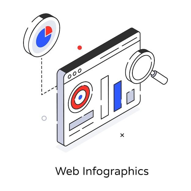 Compruebe este icono editable de infografía web, diseño 3d