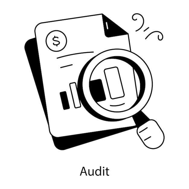 Compruebe este icono de garabateo del informe de auditoría