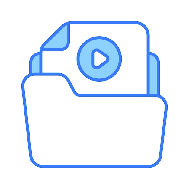Compruebe este icono hermosamente diseñado de la carpeta de video vector de la carpetas de medios diseño personalizable