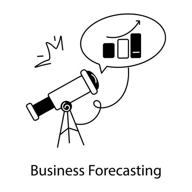 Compruebe el icono de la línea de pronóstico de negocios