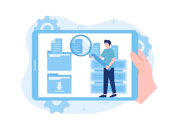 Compruebe la ilustración plana del concepto de tendencias de datos de entrada