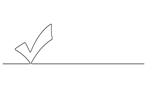 Compruebe la ilustración del vector de contorno único de Mark