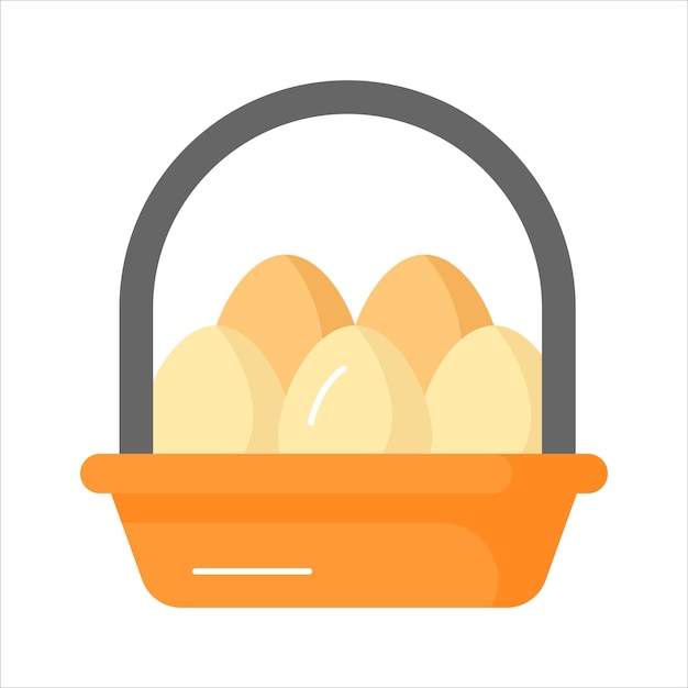 Compruebe este increíble vector de canasta de huevos en estilo moderno listo para usar el icono