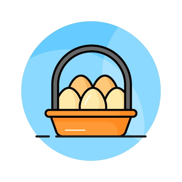 Compruebe este increíble vector de canasta de huevos en estilo moderno listo para usar el icono