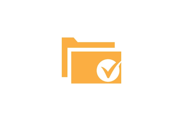 Compruebe el logotipo de la carpeta o el vector de diseño de iconos