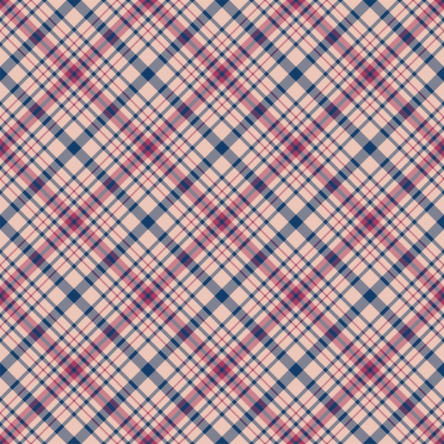 Compruebe el patrón sin costuras a cuadros. Fondo de vector de adorno textil. Diseño de tejido plano. Tartán.