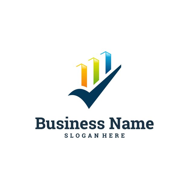 Compruebe la plantilla de logotipo de Finanzas, plantilla de logotipo de estadísticas