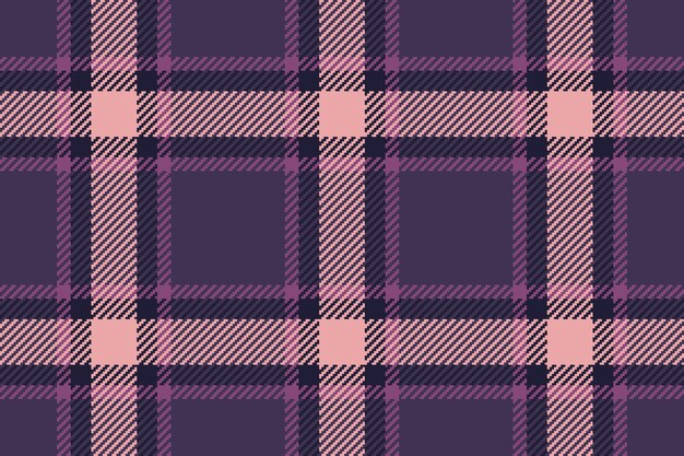 Compruebe la tela textil del vector de patrón de tartán con un fondo de textura a cuadros sin costuras