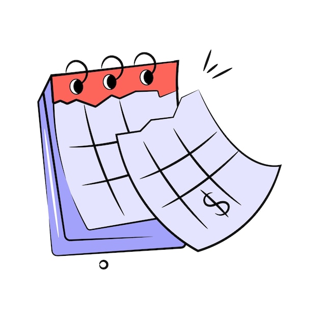 Compruebe este vector hermosamente diseñado del icono premium del calendario del planificador