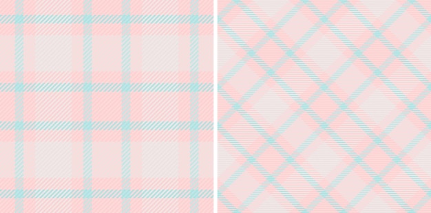 Compruebe el vector de textura del patrón de fondo a cuadros con un tejido textil sin costuras de tartan configurado en colores infantiles moda de búfalo para un aspecto rústico