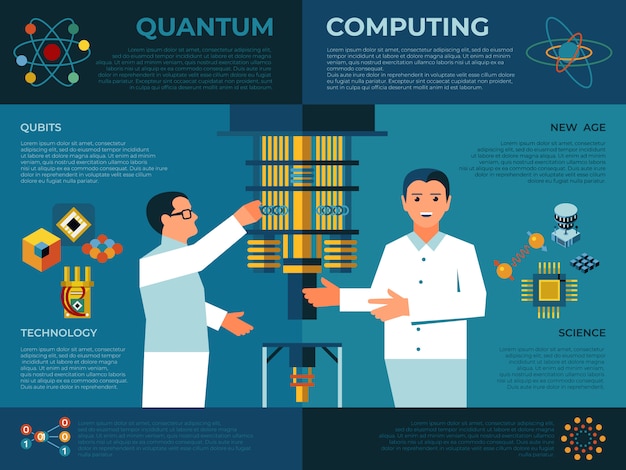 Computación cuántica con ingenieros e infografía física.