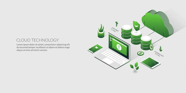 Computación en la nube 3D y almacenamiento de datos, tecnología de servidor de alojamiento isométrico