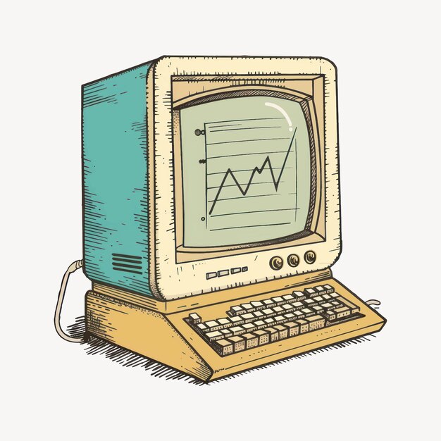 Computadora antigua con gráficos