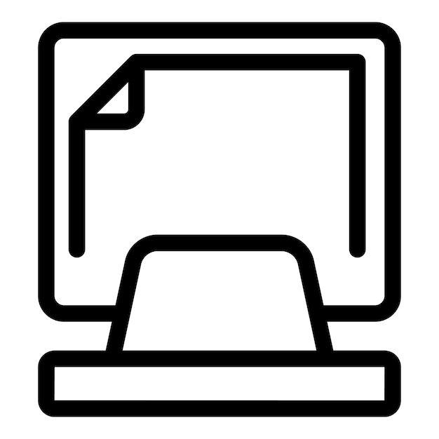 Computadora de escritorio que muestra el ícono del documento digital