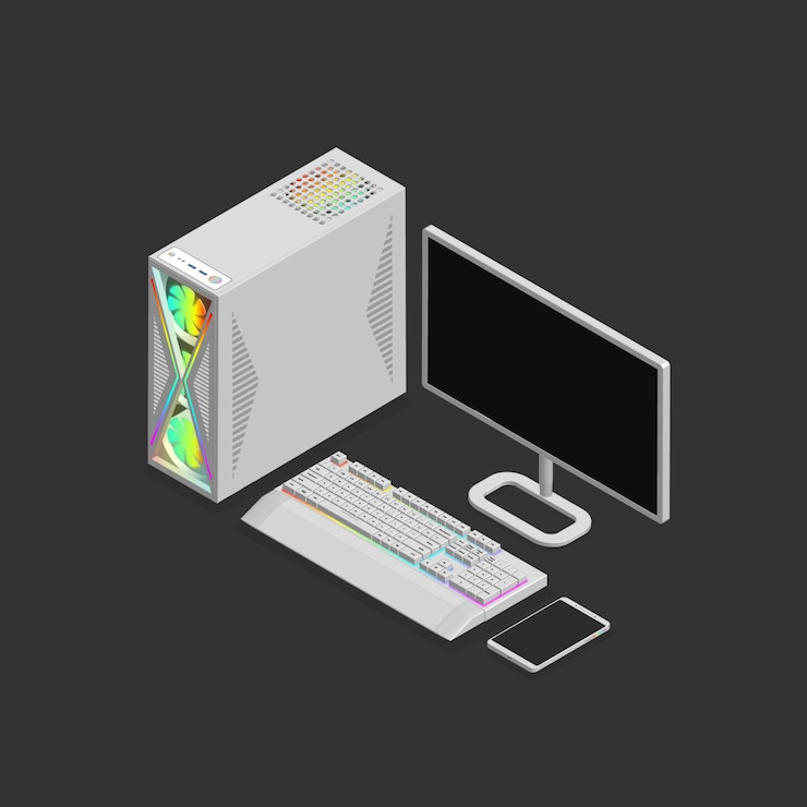 Vector computadora para juegos 3d y teléfono inteligente