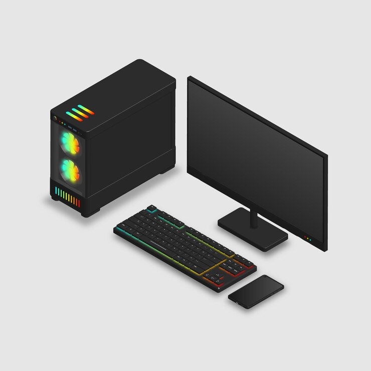 Vector computadora para juegos 3d y teléfono inteligente